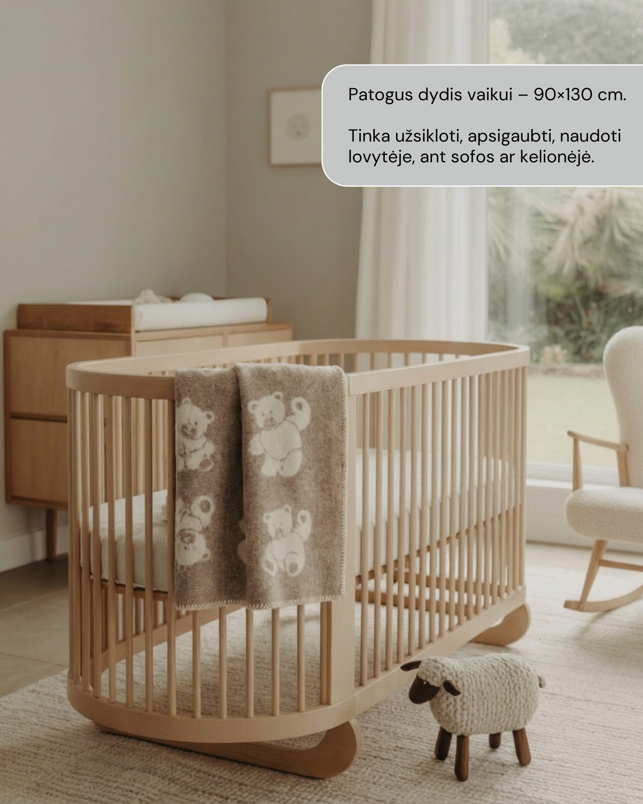 Kinder-braune Woll-Decke TEDDY BEAR