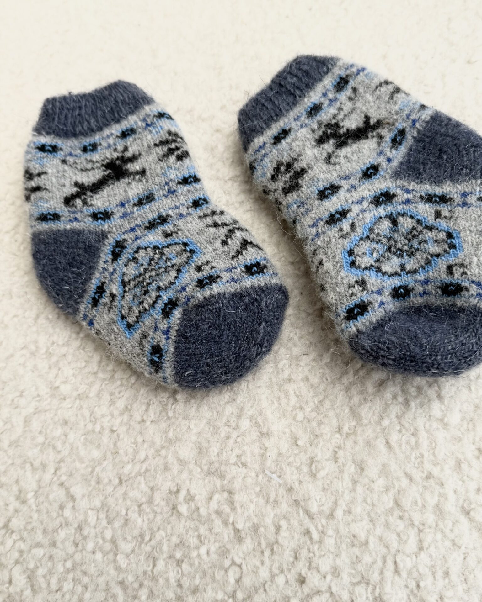 Kinder-Merino-Wollsocken BLUE DEER, WoolLando