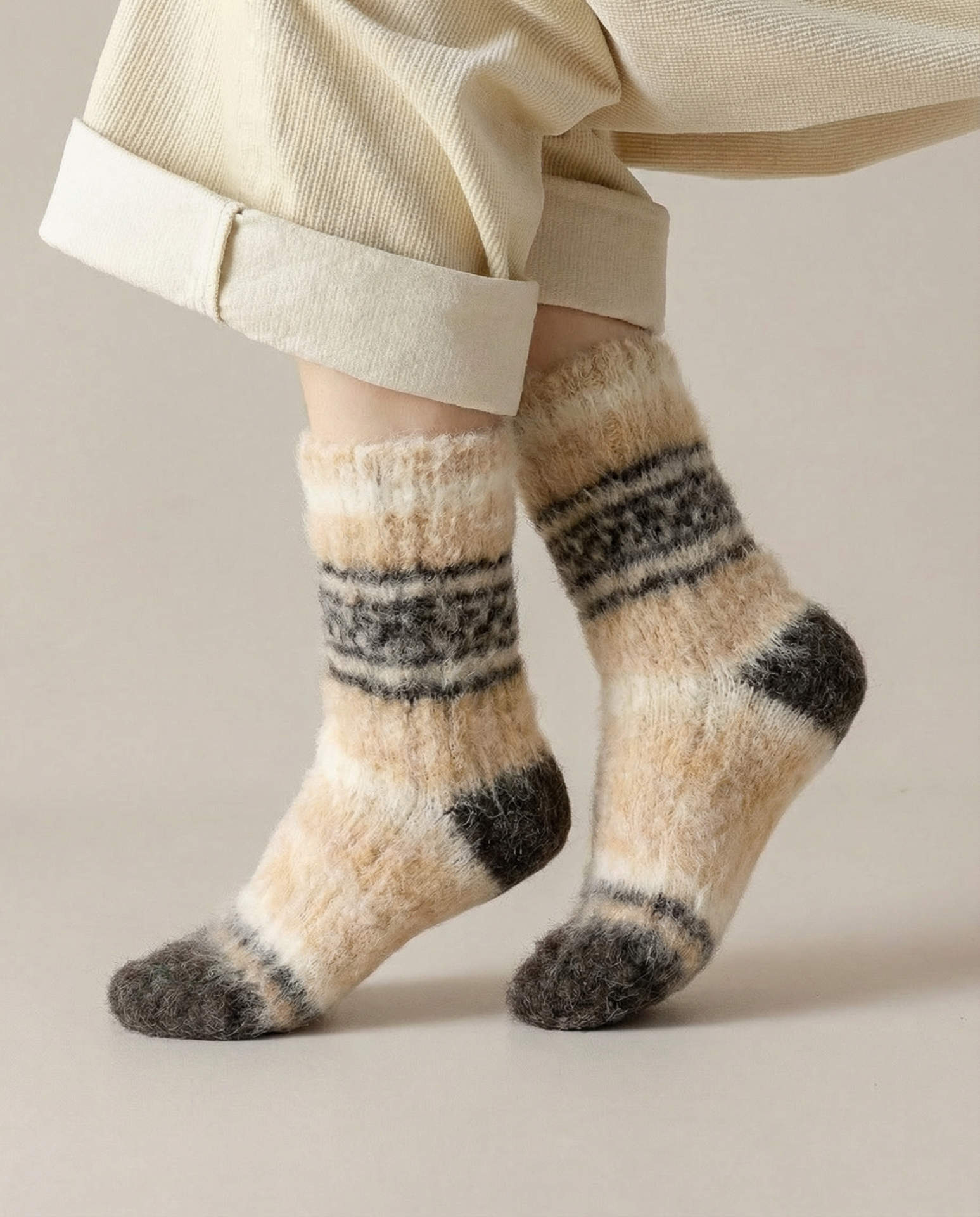 Gefilzte blutzirkulationsverbessernde 100% Sibirischer-Husky-Wollsocken, WoolLando