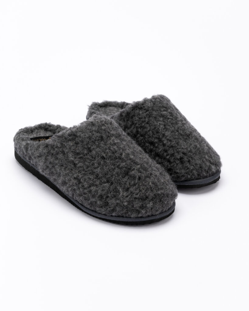 Herren-Merino-Woll-Hausschuhe grau VILNIS, WoolLando