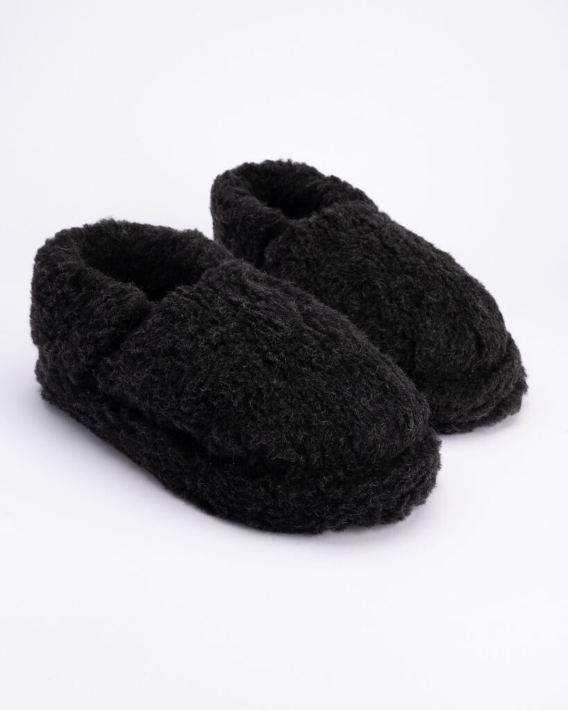 Merinowoll-Stiefel-Stil Hausschuhe GRAPHITE, WoolLando