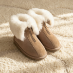 Damen natürliche Pelz-Reißverschluss-Stiefeletten LUKA, WoolLando