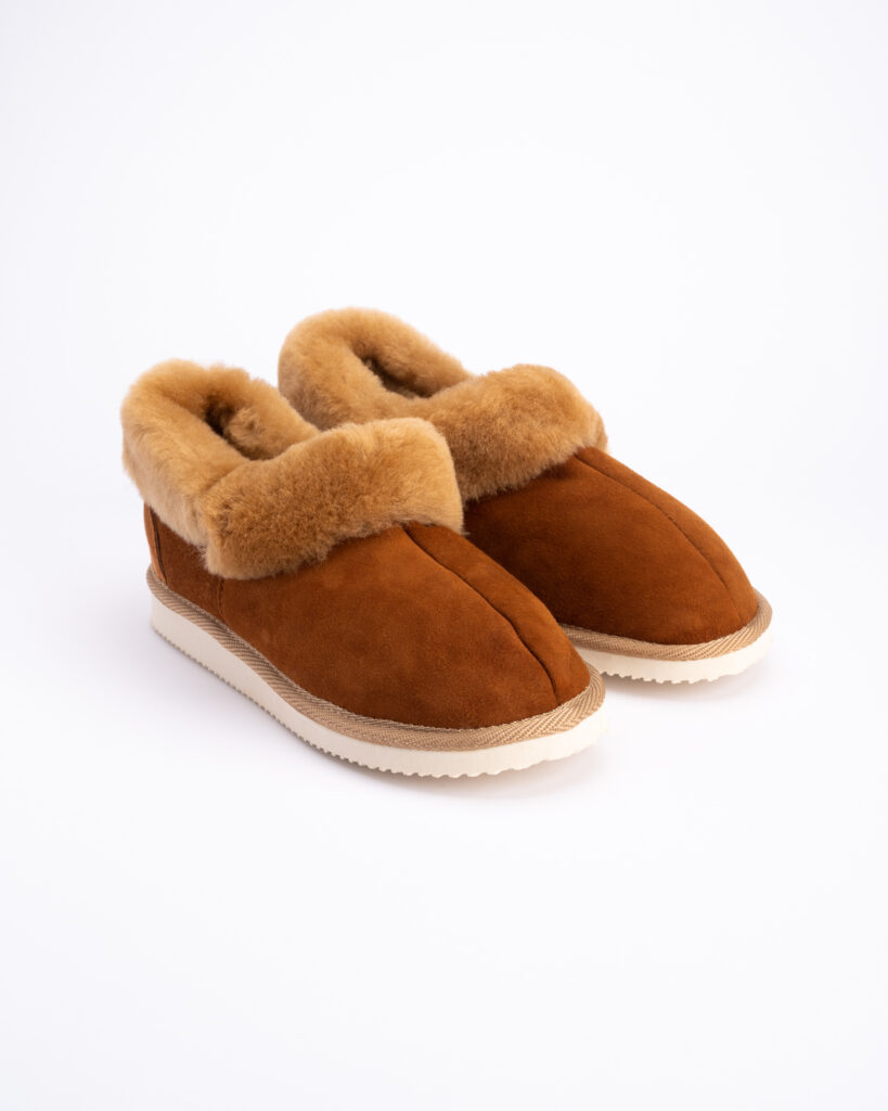 Damen hellfarben Naturpelzleder-Stiefeletten TILA, WoolLando