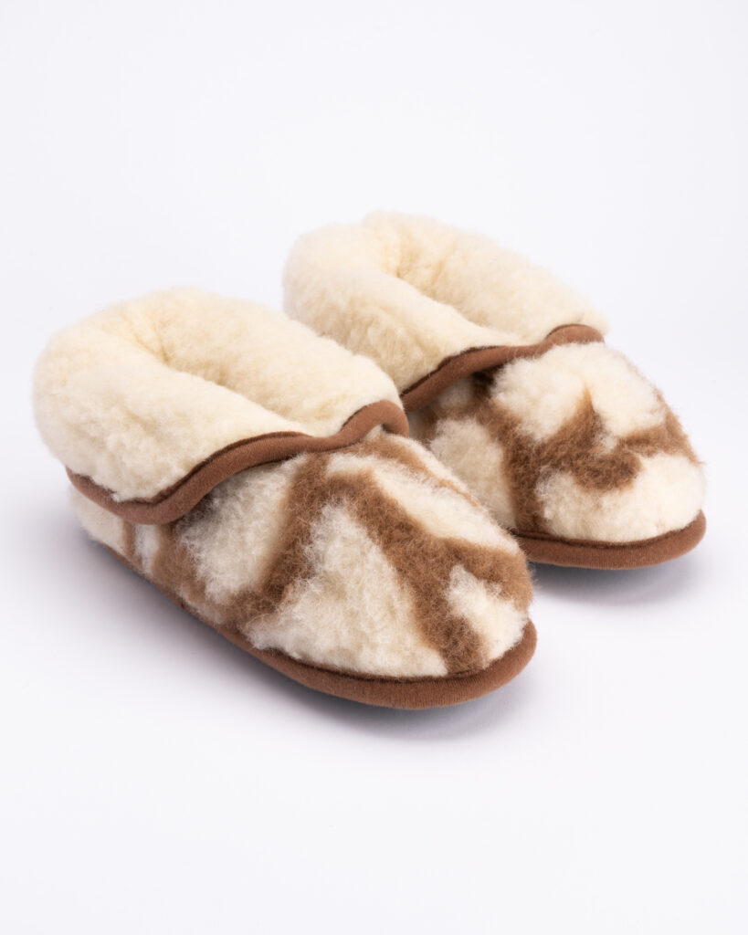 Merino-Woll-Knöchelstiefel-Hausschuhe GIRAFFE, WoolLando
