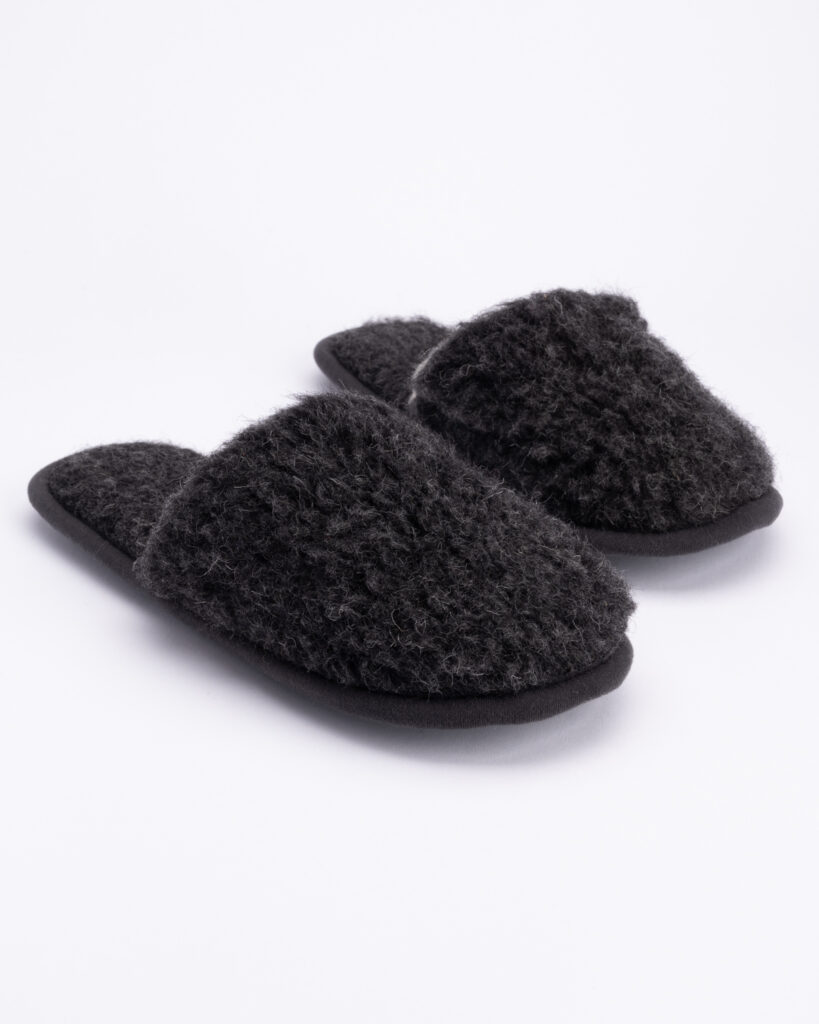 Merino-Woll-Hausschuhe BLACK, WoolLando