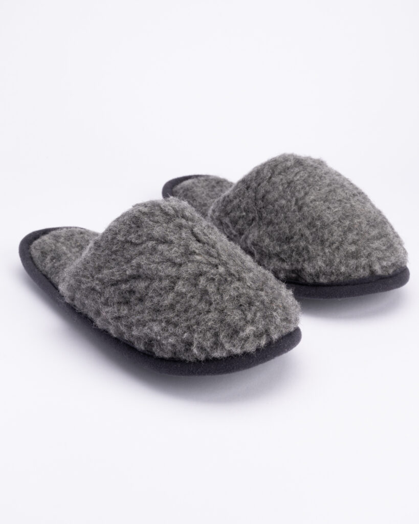 Graue Merino-Woll-Hausschuhe GREY, WoolLando
