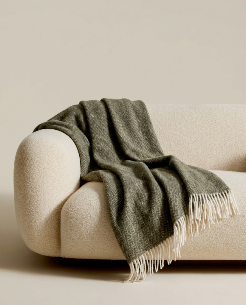 Neuseelandische Schafwolldecke GREEN FORREST, WoolLando