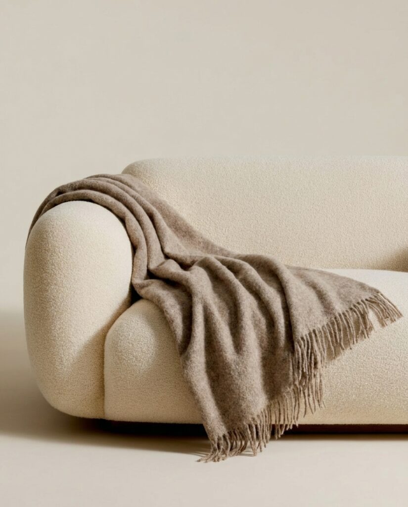 Neuseeland-Schafwoll-Decke LIGHT BROWN, WoolLando