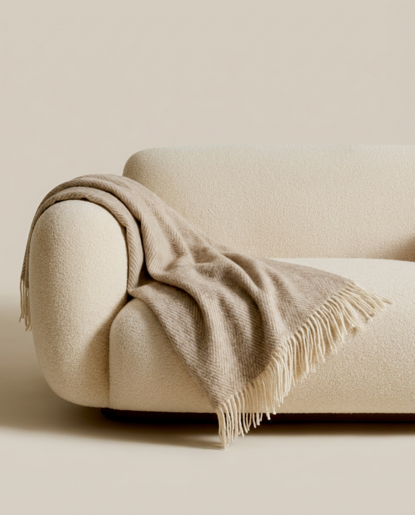 Neuseeland-Schafwoll-Decke STRIPED BROWN, WoolLando