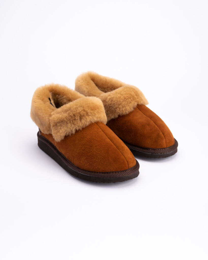 Damen-Knöchelstiefel NELA aus Naturpelz und Leder, WoolLando