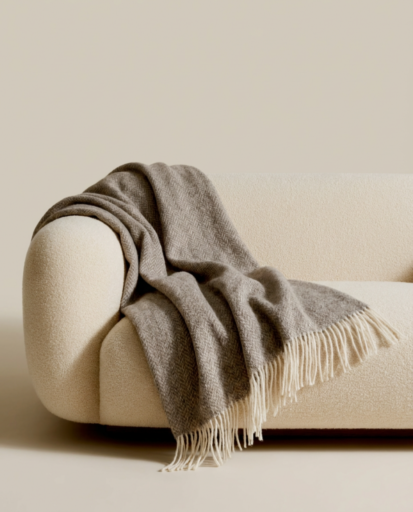 Neuseelandische Schafwolldecke HERRINGBONE, WoolLando