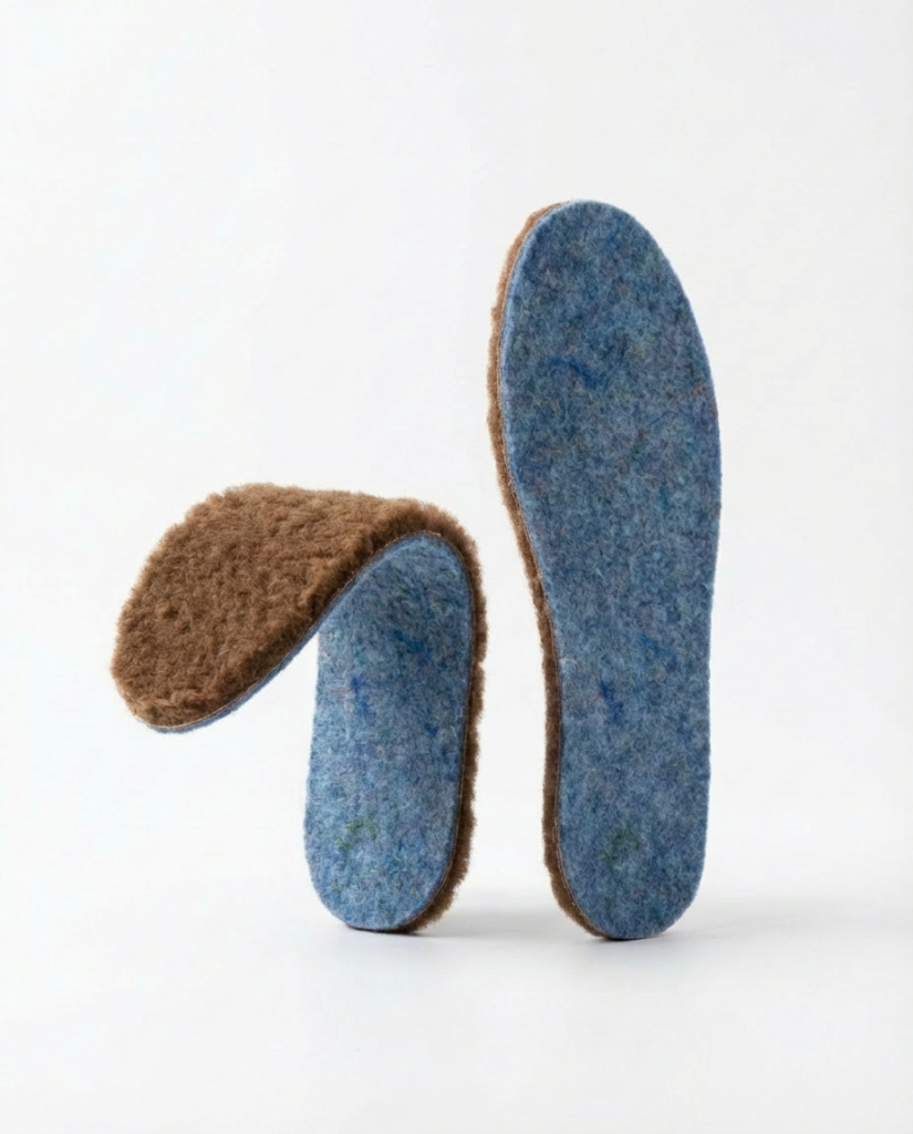 Blaue Merino-Woll-Hausschuhe, WoolLando