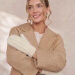 Damen-Angora-Wollfäustlinge weiß PŪKĖ, WoolLando