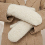 Damen-Angora-Wollfäustlinge weiß LUNA, WoolLando