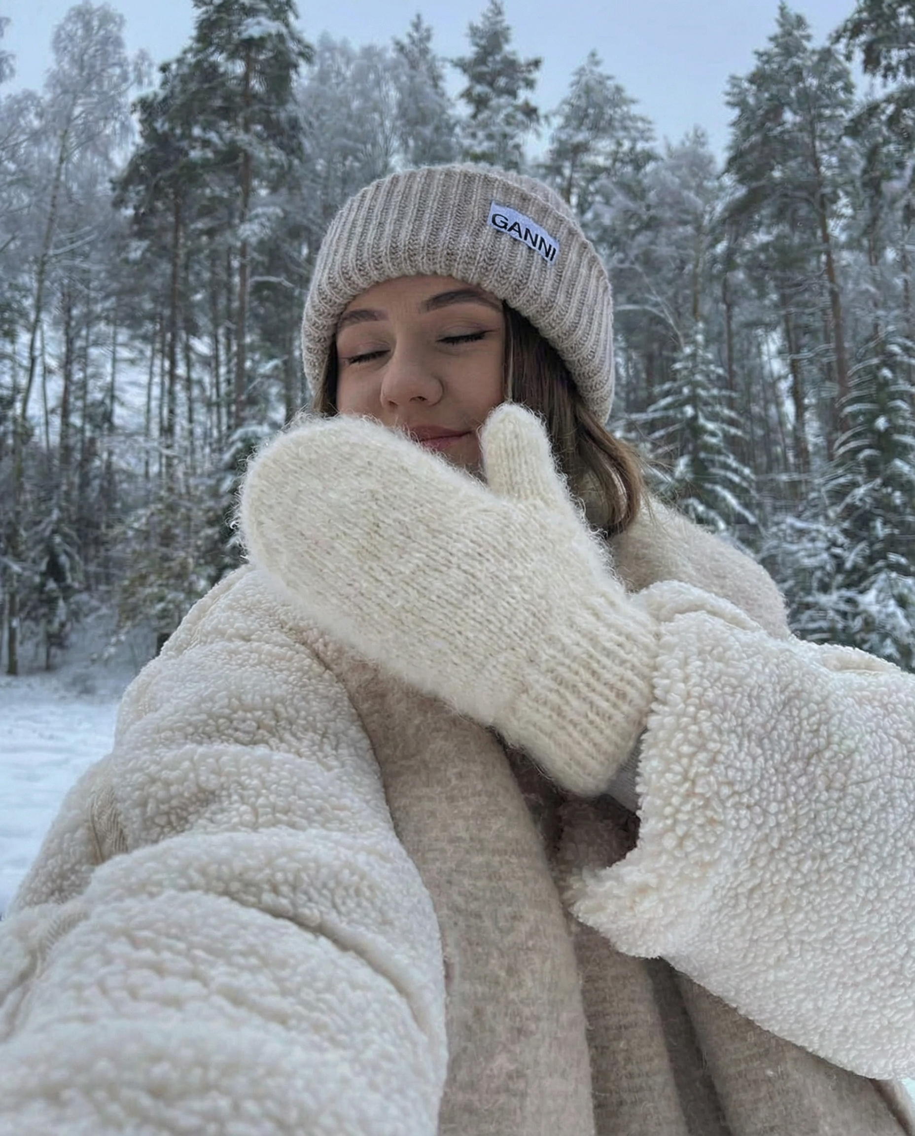 Damen-Angora-Wollfäustlinge weiß LUNA, WoolLando