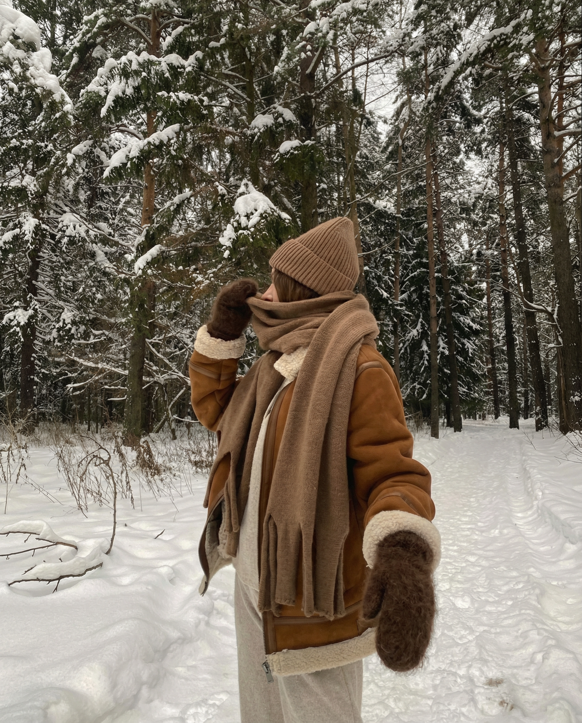 Braune Unisex-Handschuhe aus 100% Hundewolle – WoolLando