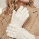 Damen-Angora-Woll-Handschuhe fingerlos weiß AIVA, WoolLando