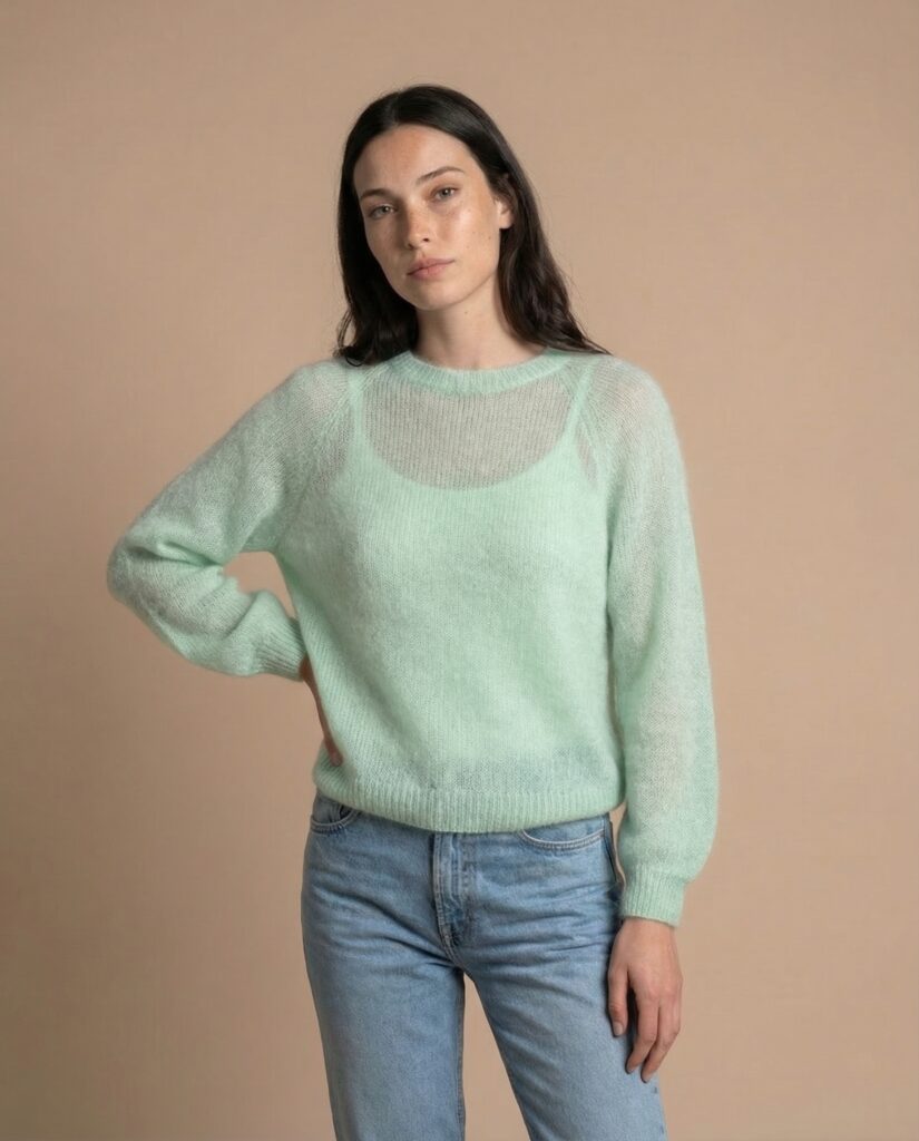 Kid-Mohair-Pullover LIGHT GREEN