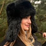 Naturpelzmütze Kaninchen schwarz DELLA