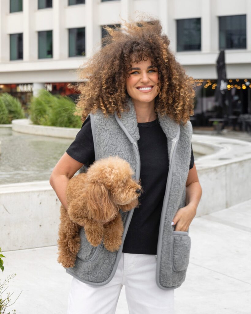 Graue Merino-Wollweste 