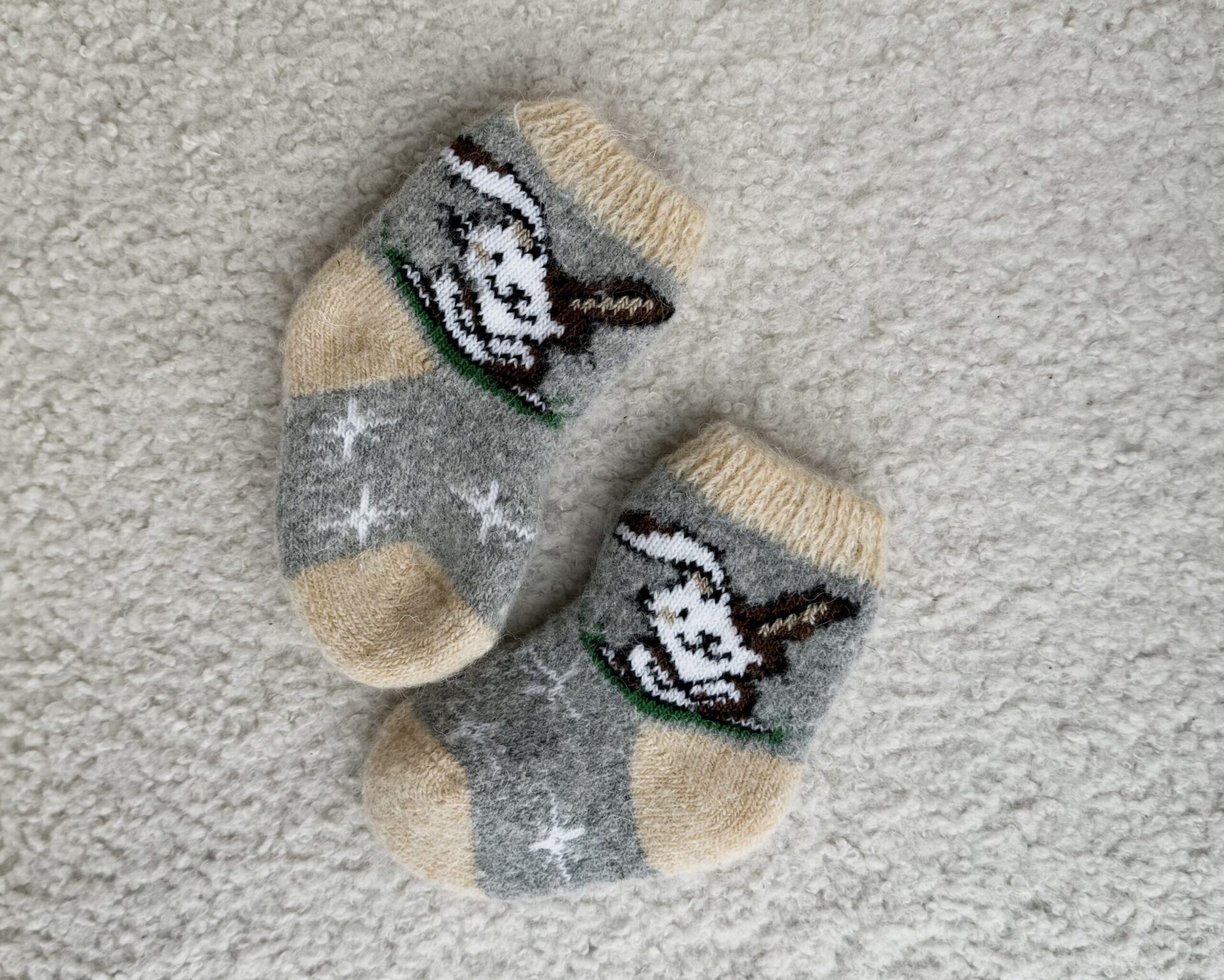 Kindersocken aus Merinowolle BROWN RABBIT, WoolLando