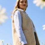 Merino-Wollweste Creme VILĖ "unisex", WoolLando