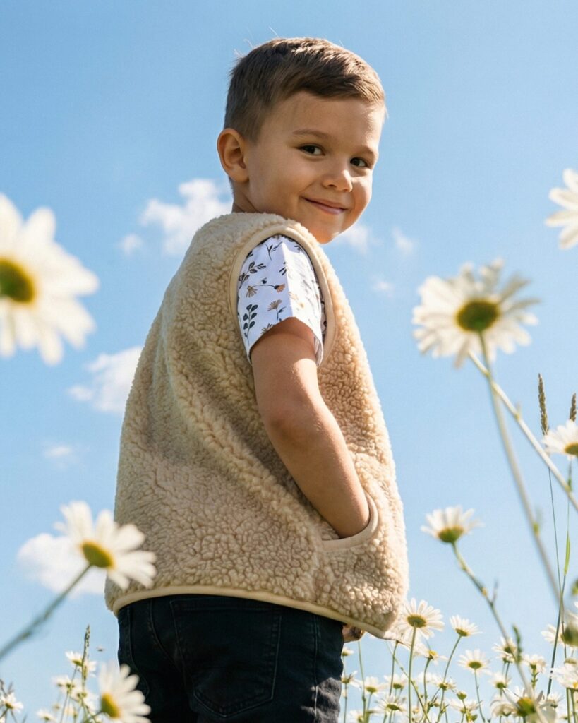 Kinderweste Merino Creme VORA, WoolLando