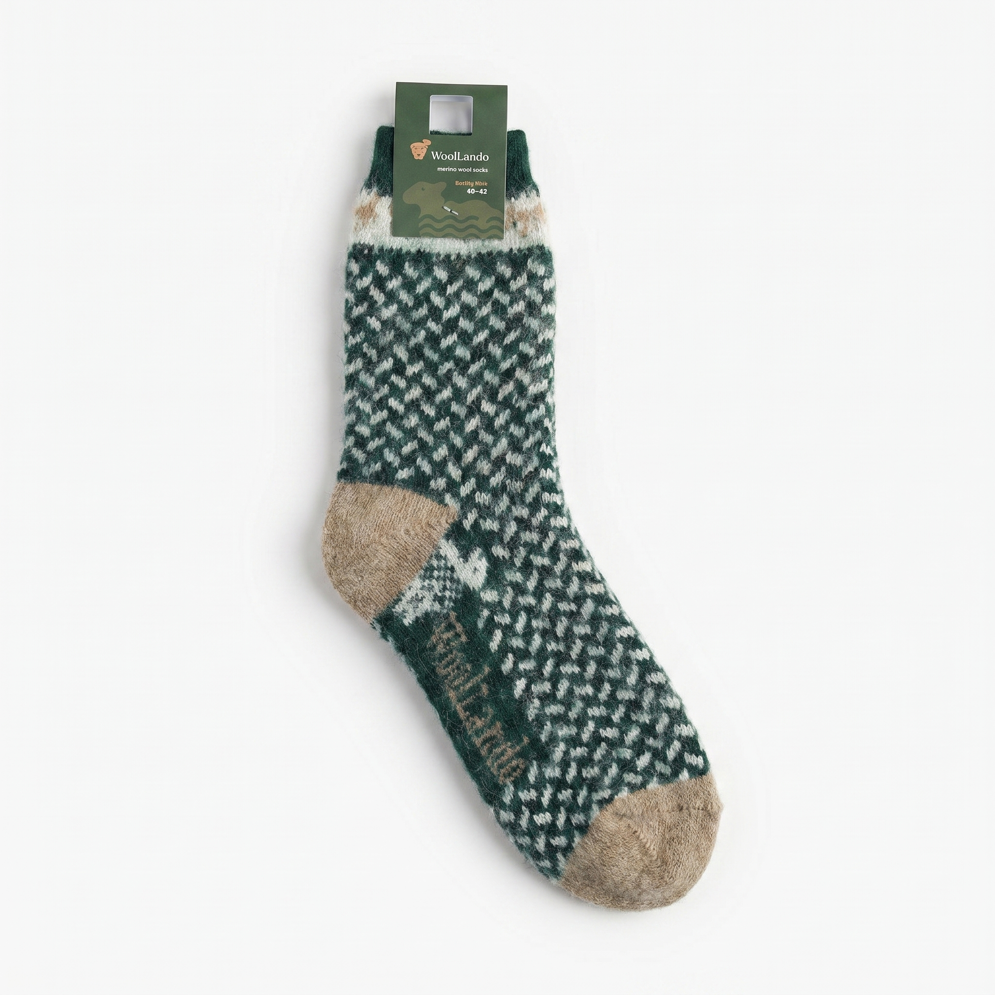 Merinowoll-Socken GREEN FOX, WoolLando
