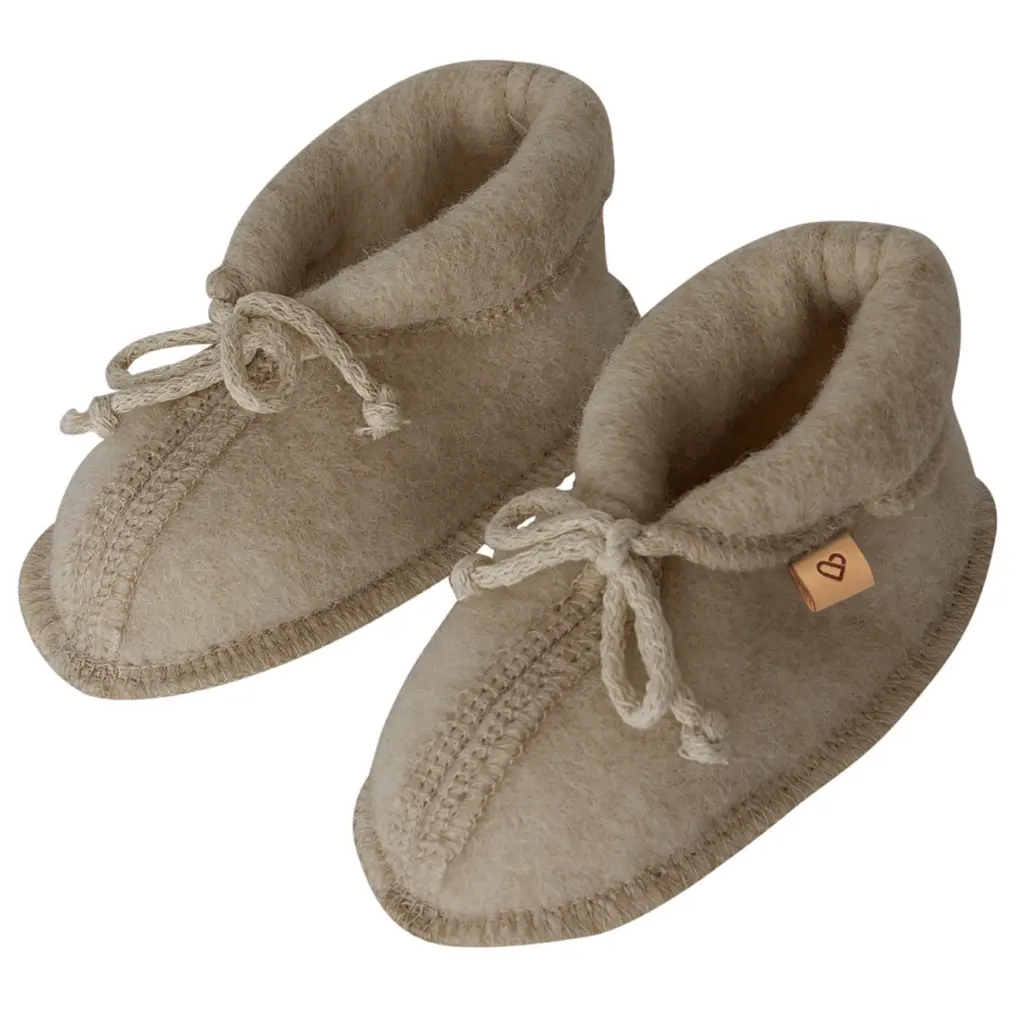 Kinderstiefel aus natürlicher brauner Wolle, Zaffiro