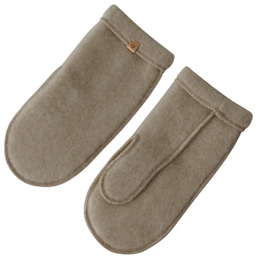 Damen Lammwolle-Fäustlinge, braun – Zaffiro