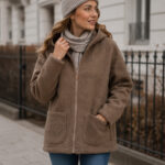 Braune Lammwolljacke mit Kapuze SIERRA, Zaffiro
