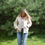 Helle Lammwolljacke mit Kapuze SIERRA, Zaffiro