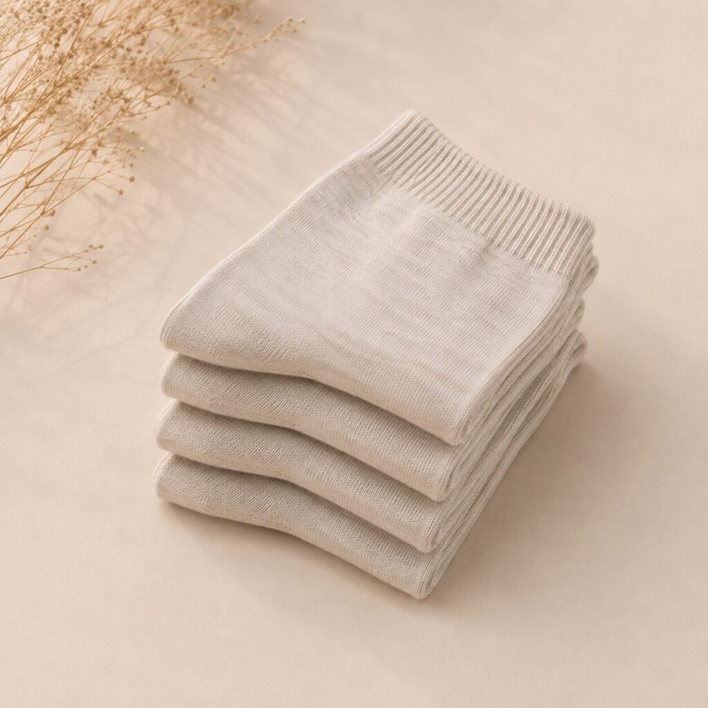 Naturfaser-Kurzsocken-Set (4 Paar) LEINEN, WoolLando