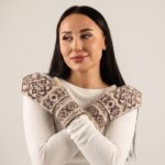 Damen-Fäustlinge aus Merinowolle TRUFFLE, WoolLando
