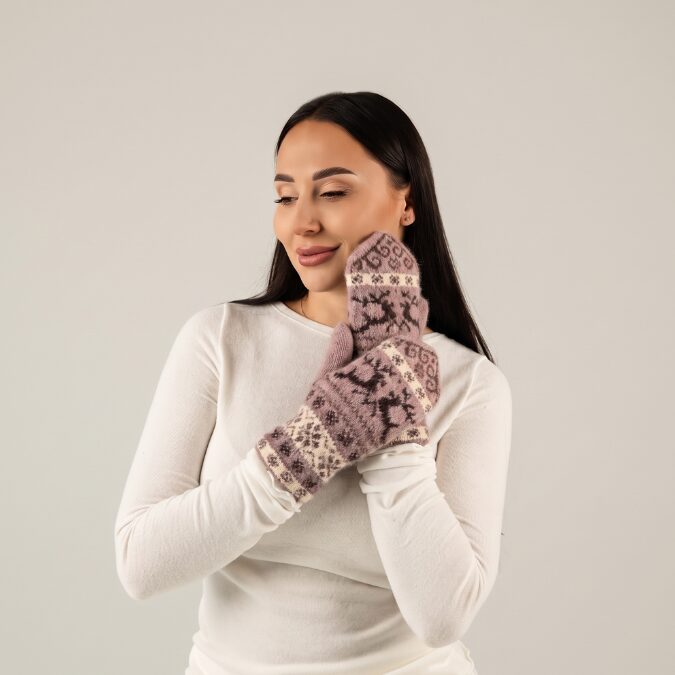 Damen-Fäustlinge aus Merinowolle WINTER, WoolLando