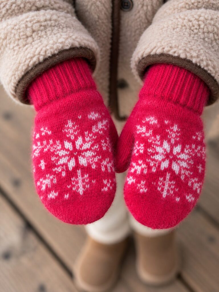 Kinder-Wollfäustlinge SNOWFLAKE, WoolLando