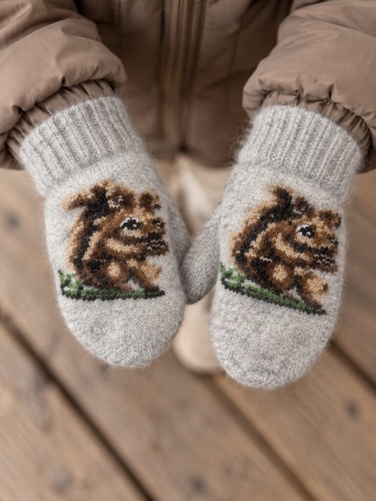 Kinder-Wollfäustlinge SQUIRREL, WoolLando