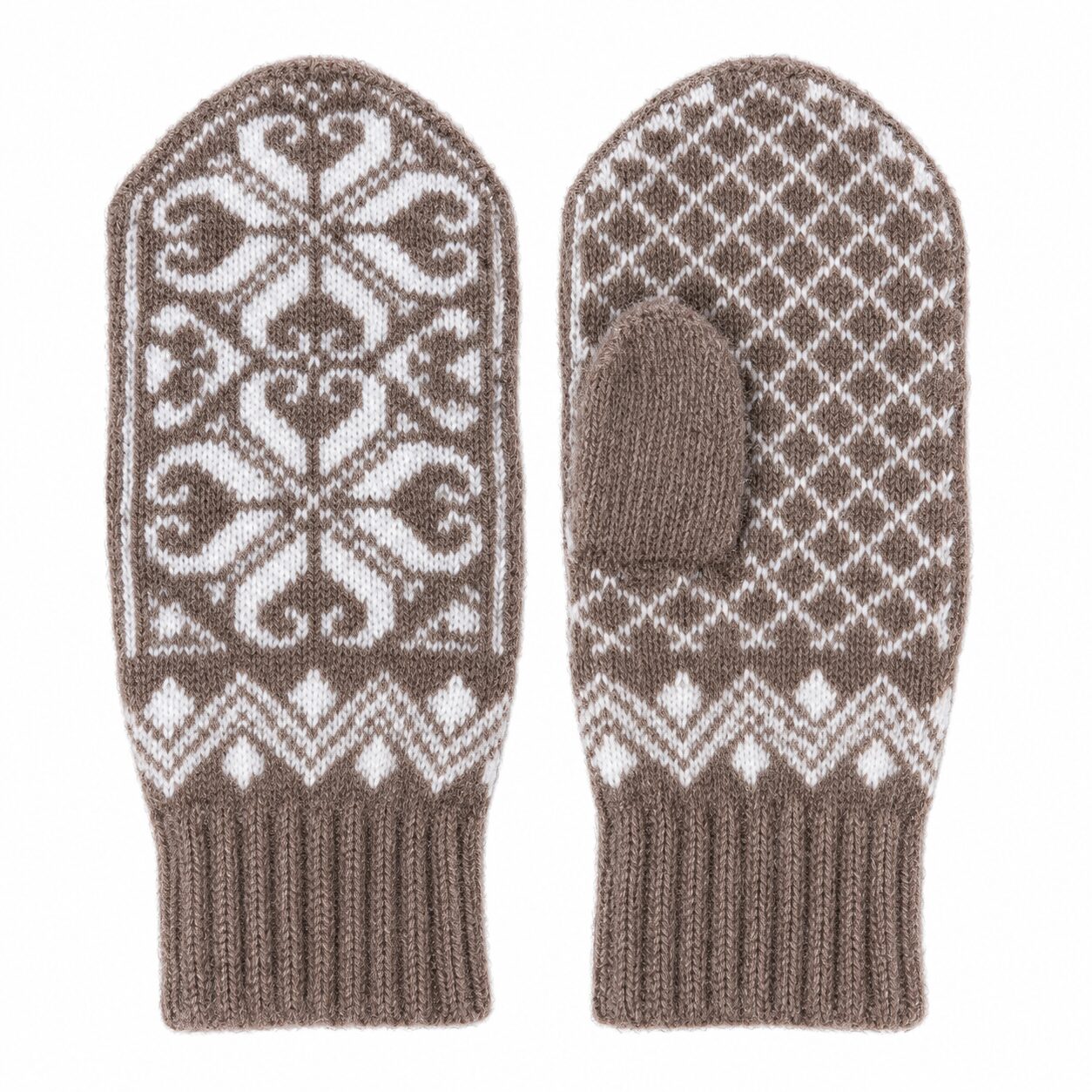 Damen-Fäustlinge aus Merinowolle WHITE WINTER, WoolLando