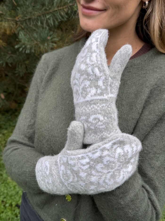 Damen-Fäustlinge aus Merinowolle LITTLE SNOWFLAKE, WoolLando